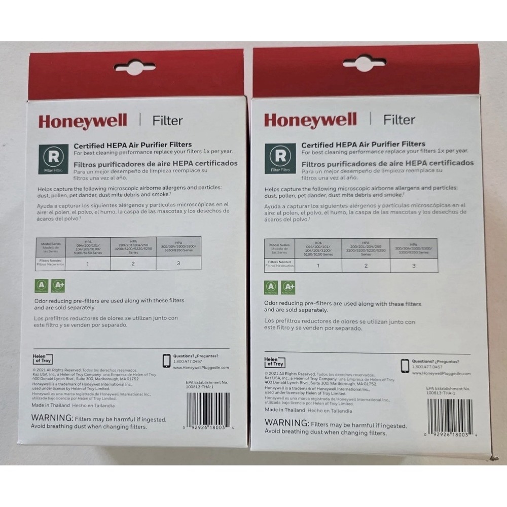 2 Boxes Of 3 Packs Honeywell HEPA Air Purifier R Filter HRFR3 New And Sealed - Picture 2 of 2